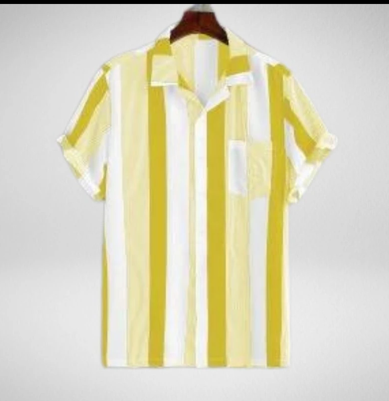 Men's Half-sleeved Striped Polo Shirt