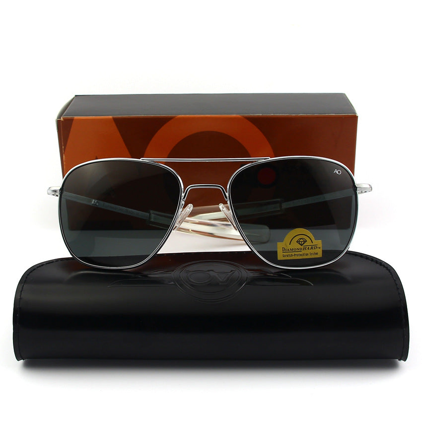 Unisex Square Polarized Glass Lens Sunglasses