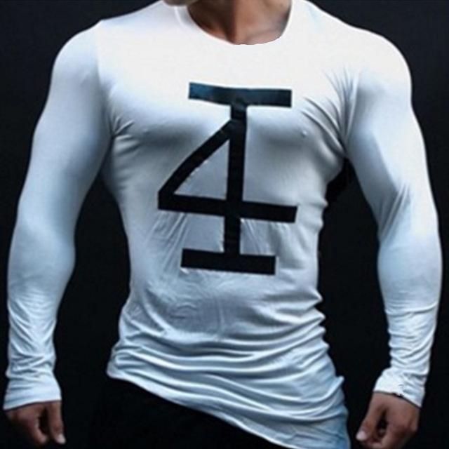 Bodybuilding-Langarm-T-Shirt für Herren