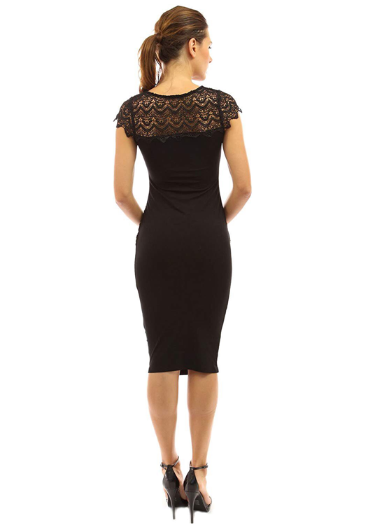 black lace maternity dress