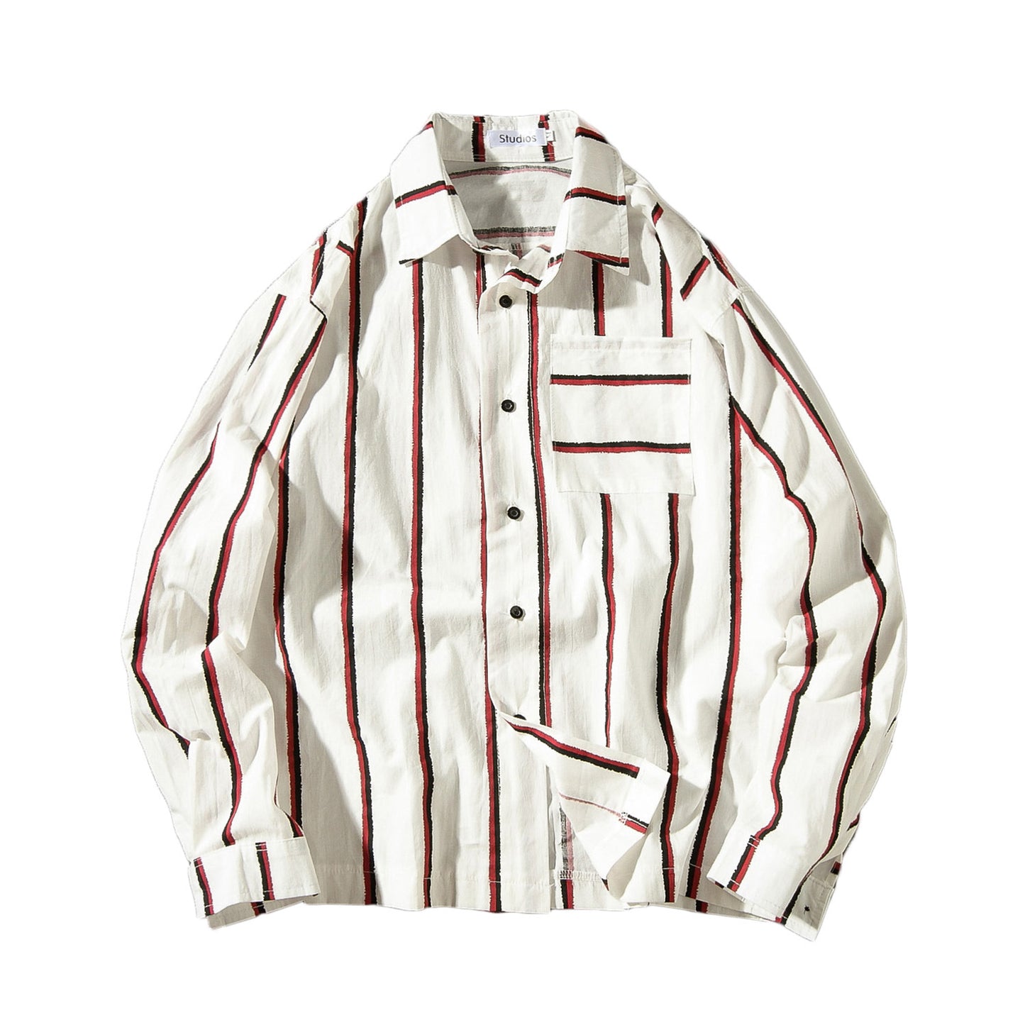 Men Loose Striped Cotton Shirts