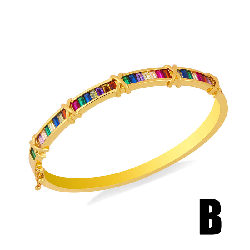 Bracelets en Zircon de couleur géométrique