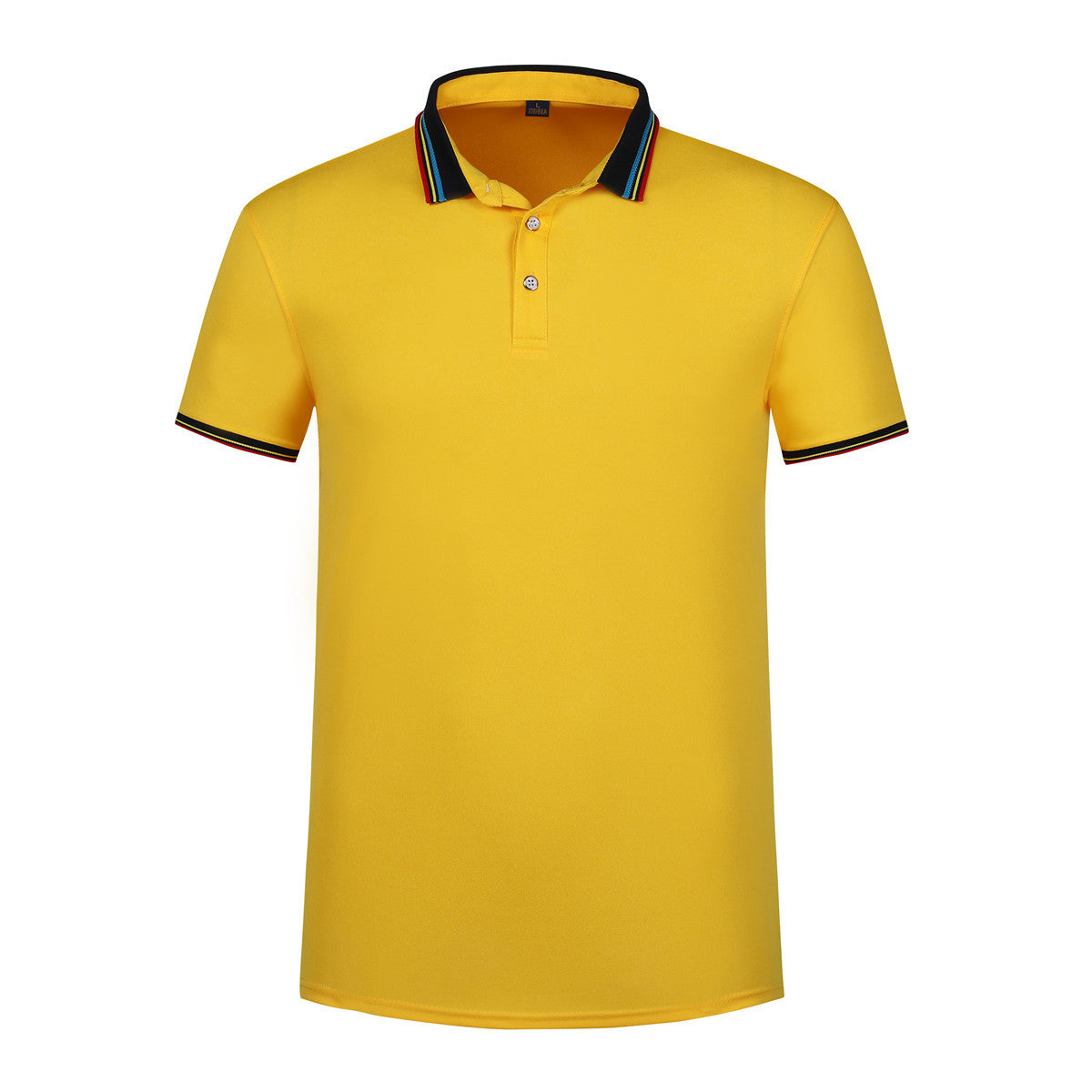 T-shirt polo rayé arc-en-ciel pour hommes