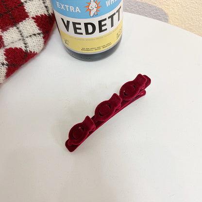 Entenschnabel-Haarspangen aus beflocktem Kunstharz