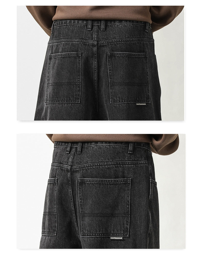 Men Mid-waist Loose Plus Size Jeans