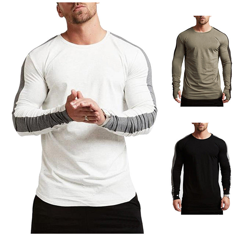 Long-sleeved Men Round Neck T-shirt