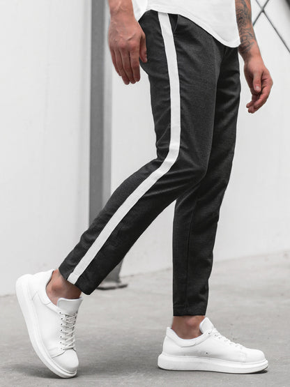 black slim trousers