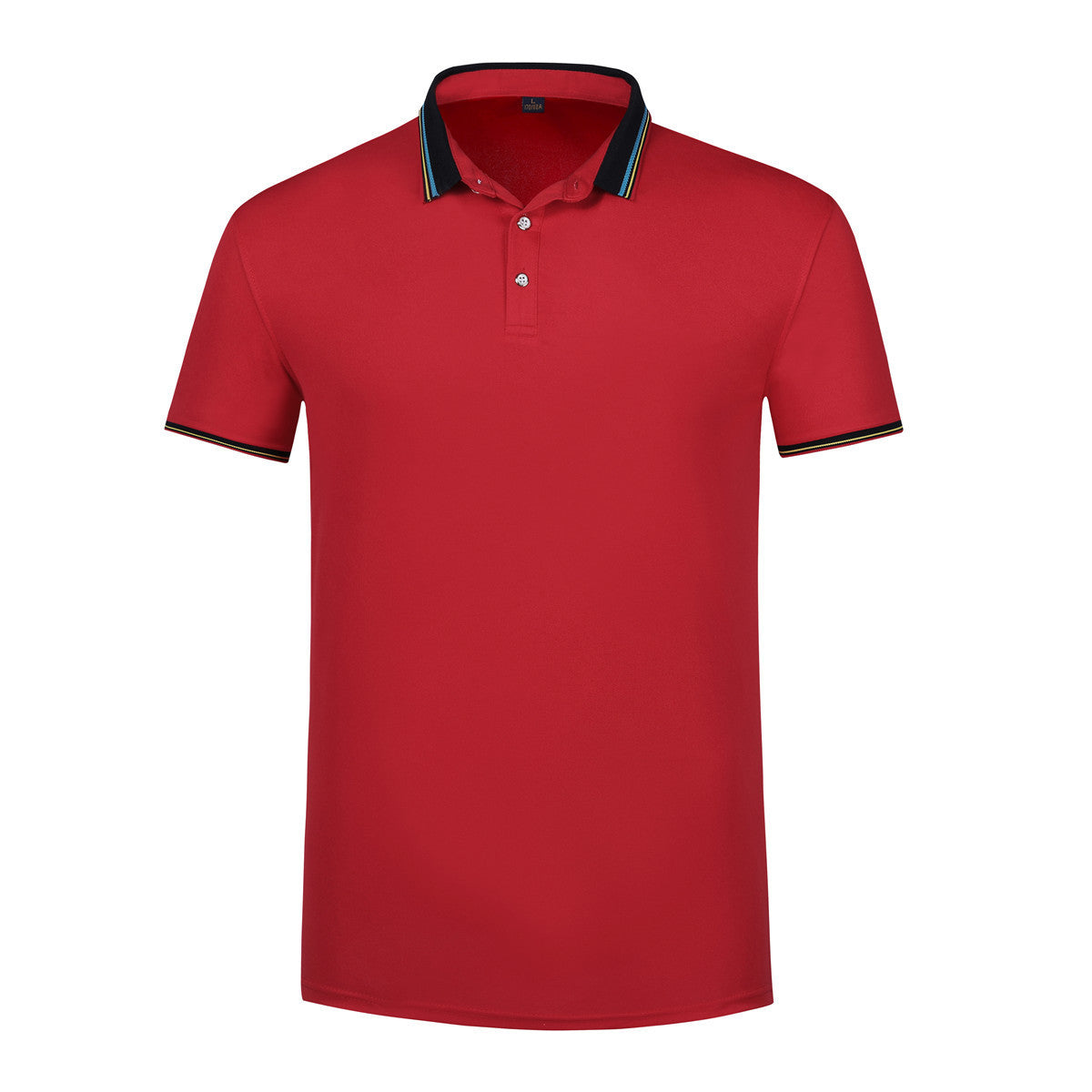 T-shirt polo rayé arc-en-ciel pour hommes