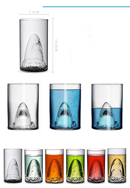 Verre design requin double couche