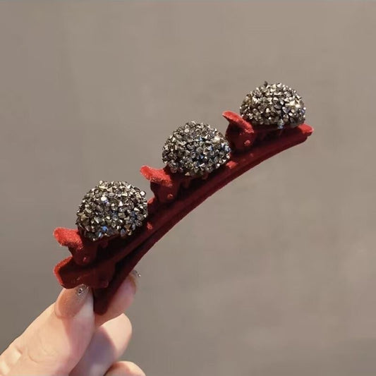 Pinces à cheveux latérales floquées pour femmes