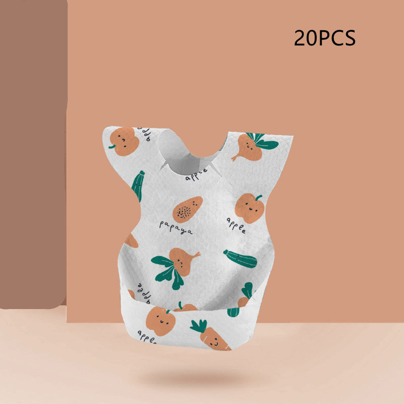 Bavoirs jetables pour bébé avec poche de riz et serviette de salive