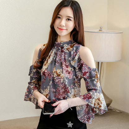 Summer Ladies Floral Chiffon Tops