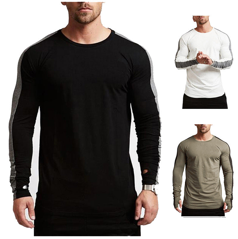 Long-sleeved Men Round Neck T-shirt