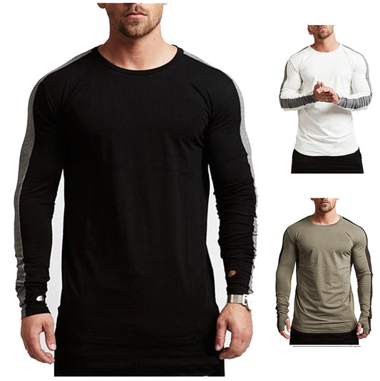 T-shirt col rond homme manches longues