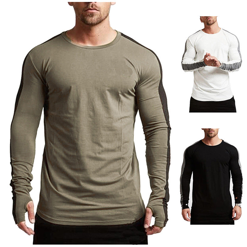 T-shirt col rond homme manches longues