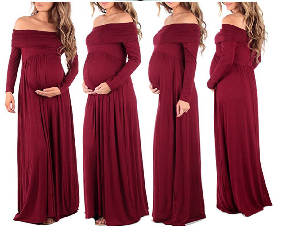 red maternity dress