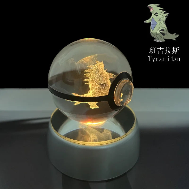 3D Pokemon Crystal Ball Night Light