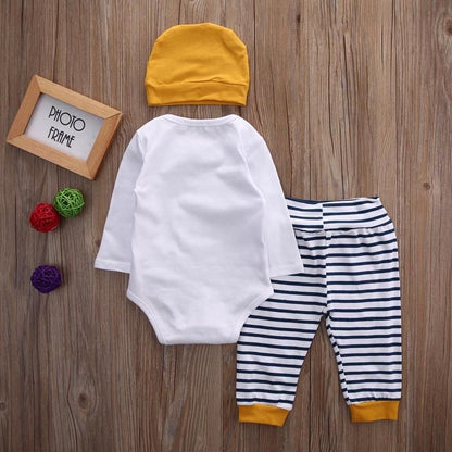 3pcs set Newborn Baby Clothes Long Sleeve Striped Clothing