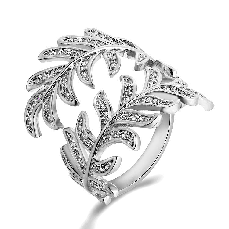 sterling silver leaf ring