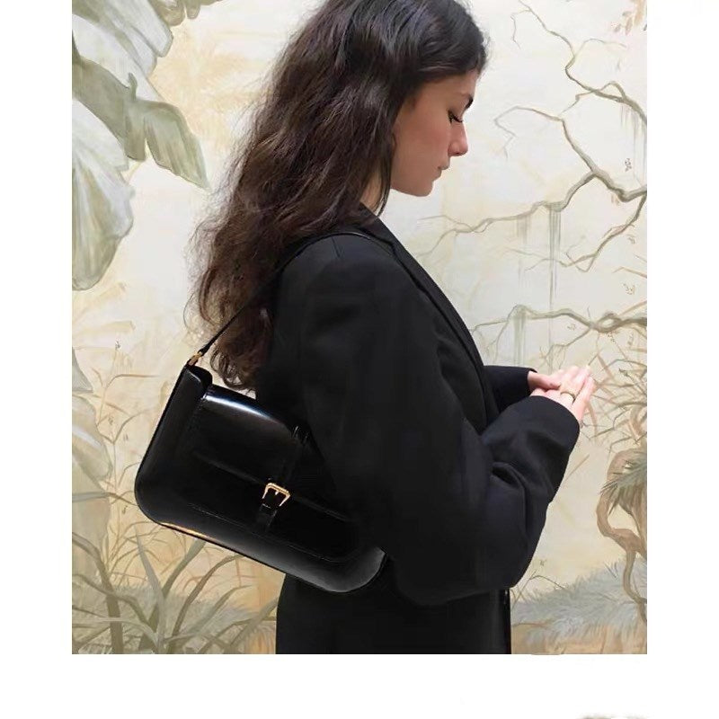 black leather shoulder bag