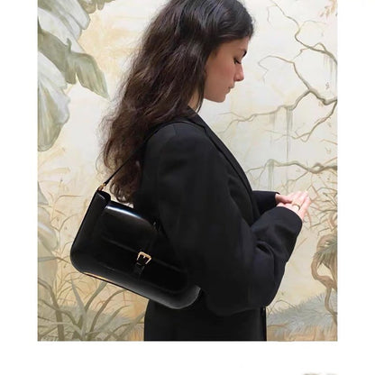 black leather shoulder bag