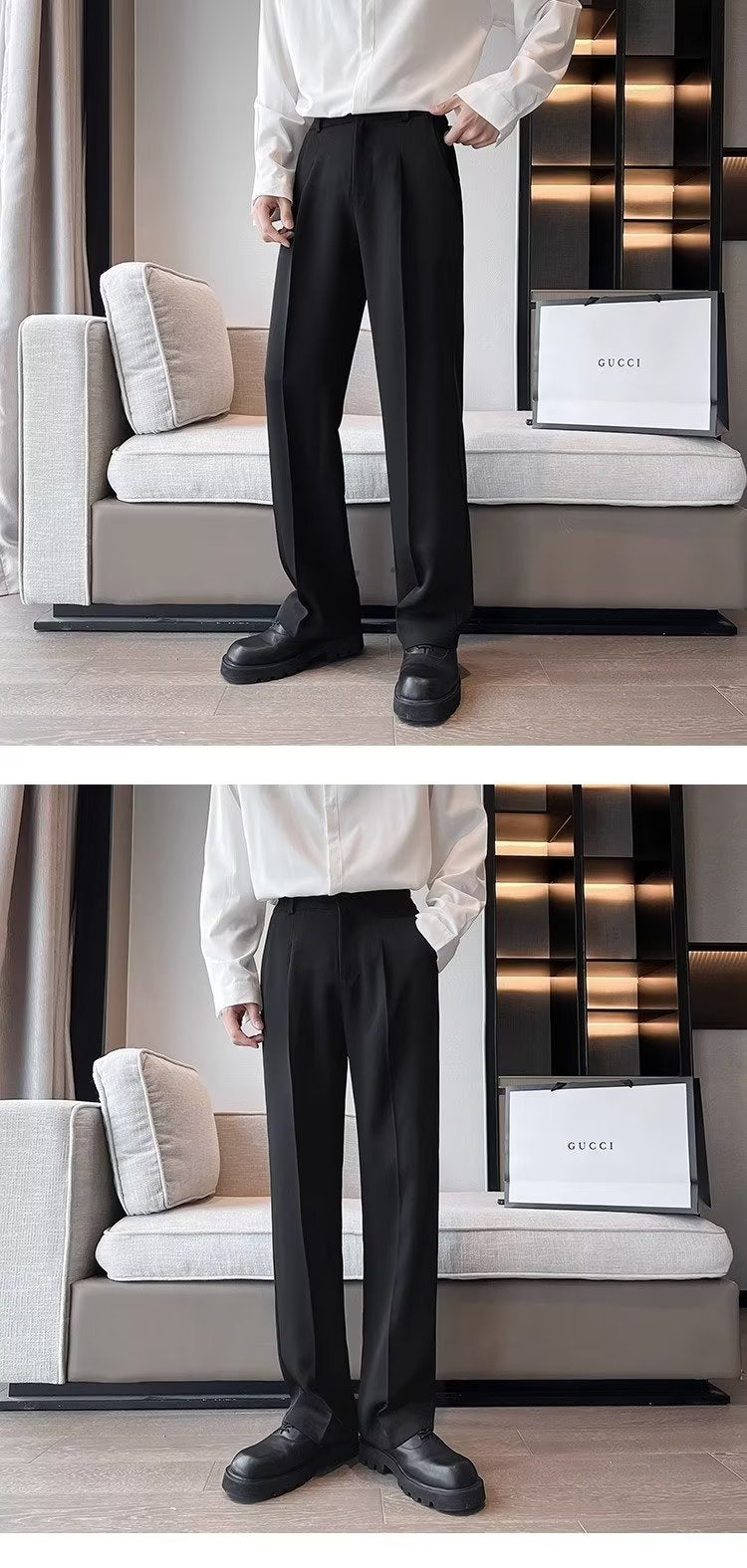 Men's Anti-wrinkle Loose Wide-leg Suit Pants