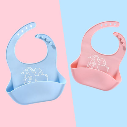 Bavoir en silicone pour bébé avec attrape-repas