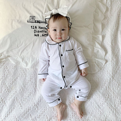 Baby Pajamas Solid Color Onesies Kids Clothes