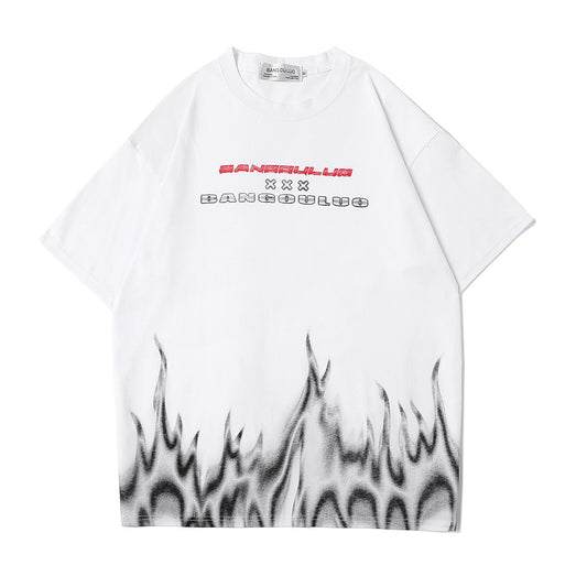Kurzärmlige Herren-T-Shirts mit Flammendruck