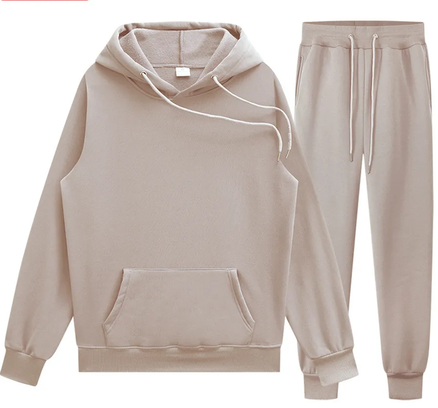 Solid Color Hoodie Men Tracksuits