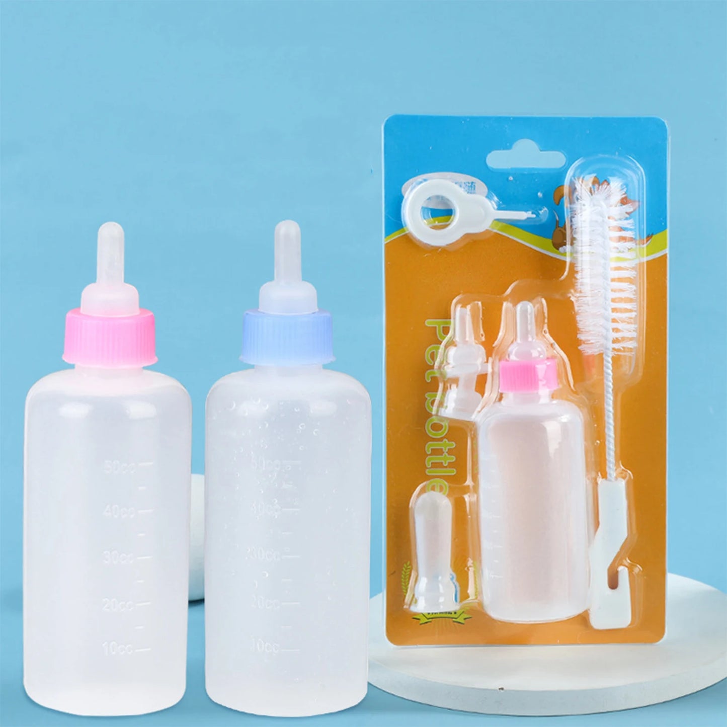60ml Pet Silicone Feeding Bottle for Cats & Dogs
