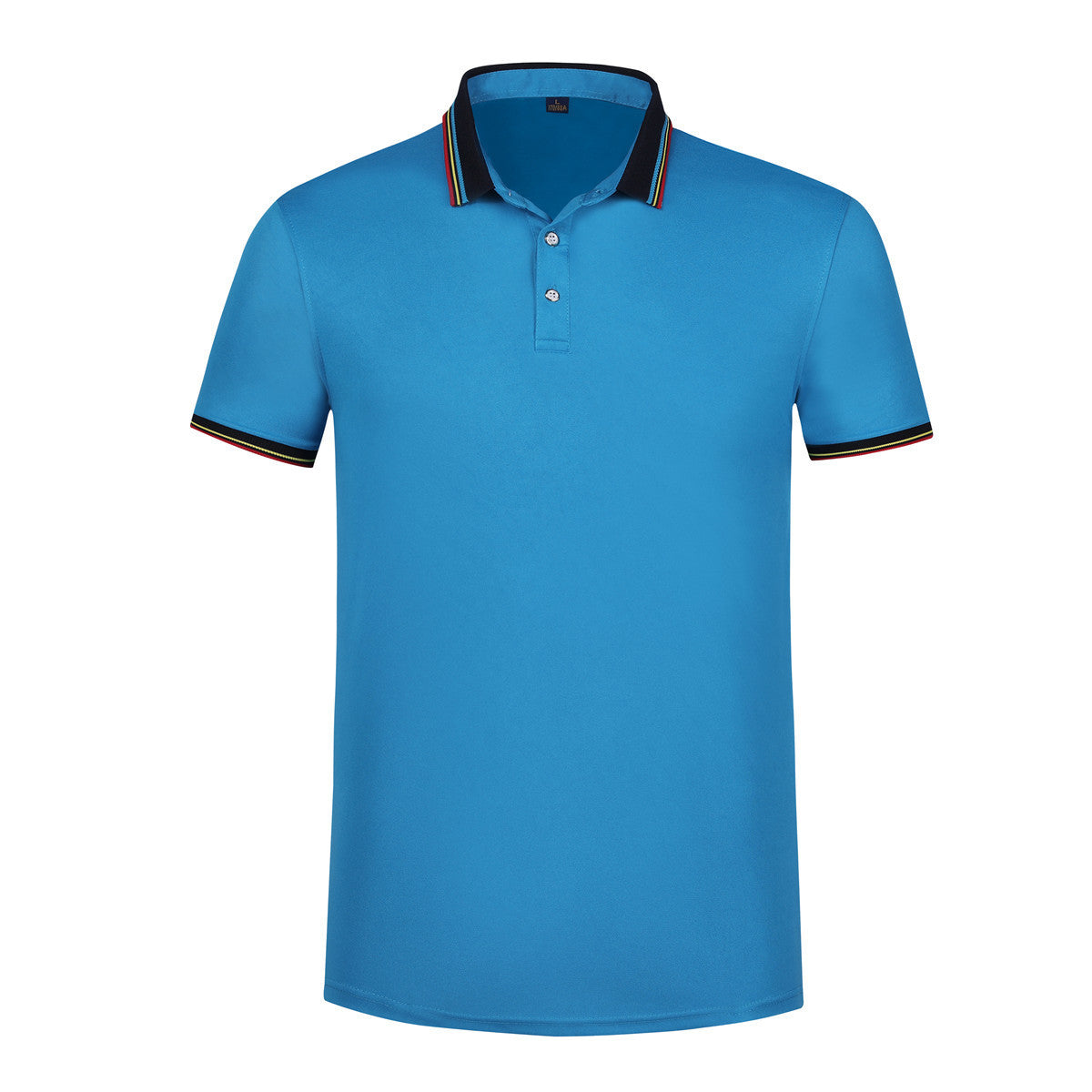 T-shirt polo rayé arc-en-ciel pour hommes