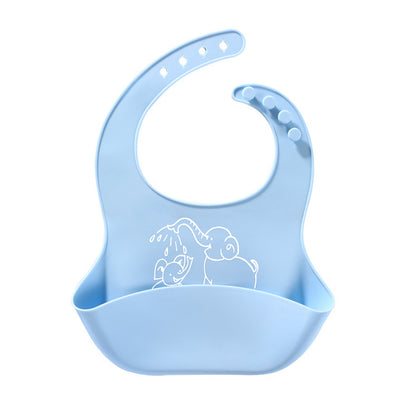 Bavoir en silicone pour bébé avec attrape-repas