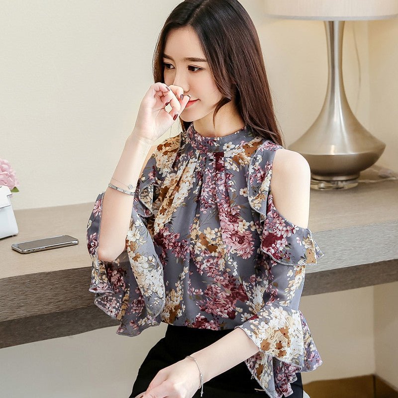 Summer Ladies Floral Chiffon Tops