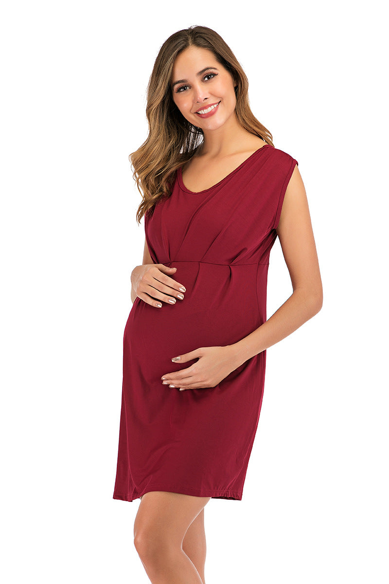 red maternity dress