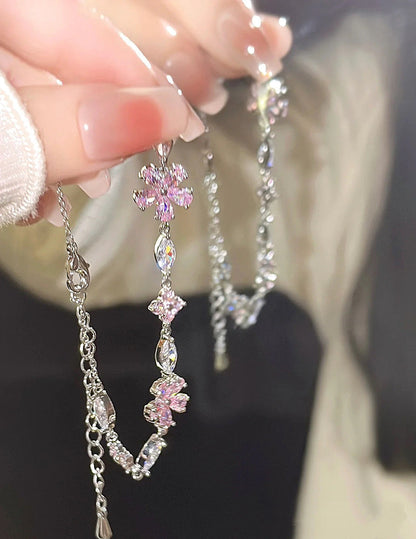Bracelet en cristal de fleurs de cerisier pour femmes