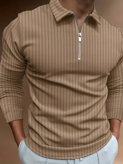 Men's 3D Digital Printing Long Sleeve Polo Shirts