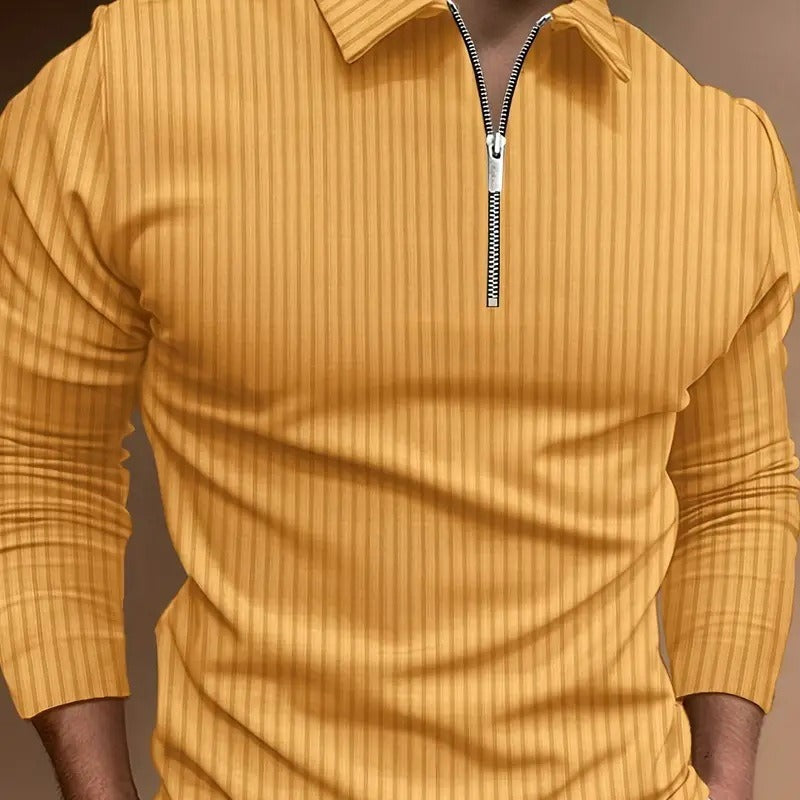 Men's 3D Digital Printing Long Sleeve Polo Shirts