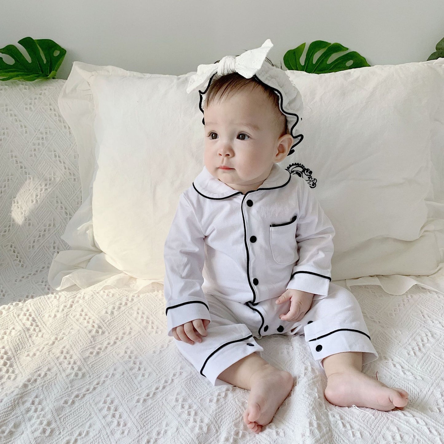 Pyjamas pour bébé, grenouillères de couleur unie, vêtements pour enfants