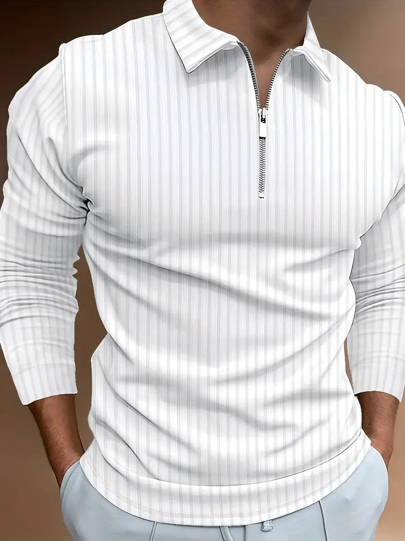 Men's 3D Digital Printing Long Sleeve Polo Shirts