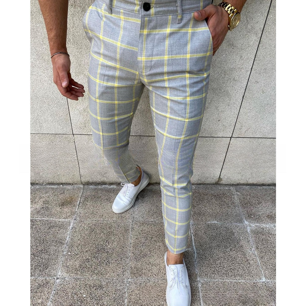 Men's Plaid Striped 3D Print Formal Pants