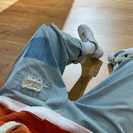 Herren High Street Hosen Zerrissene Jeans