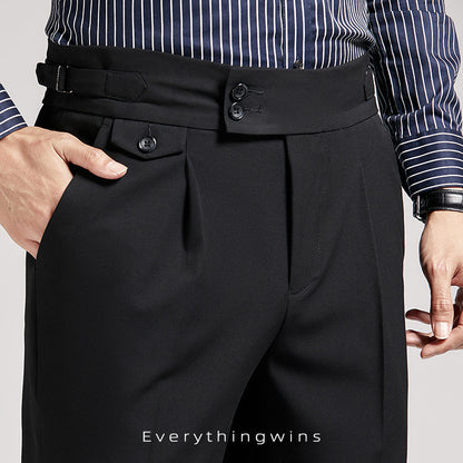 Men's High Waist Business Dress Pants