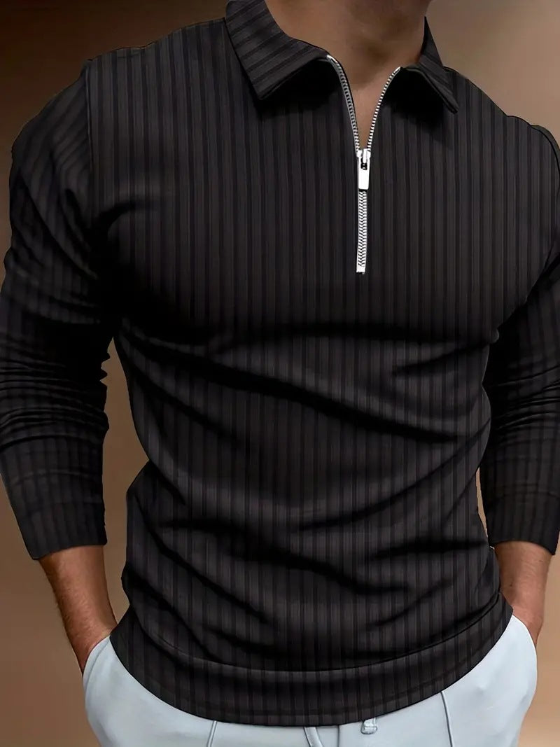 Men's 3D Digital Printing Long Sleeve Polo Shirts