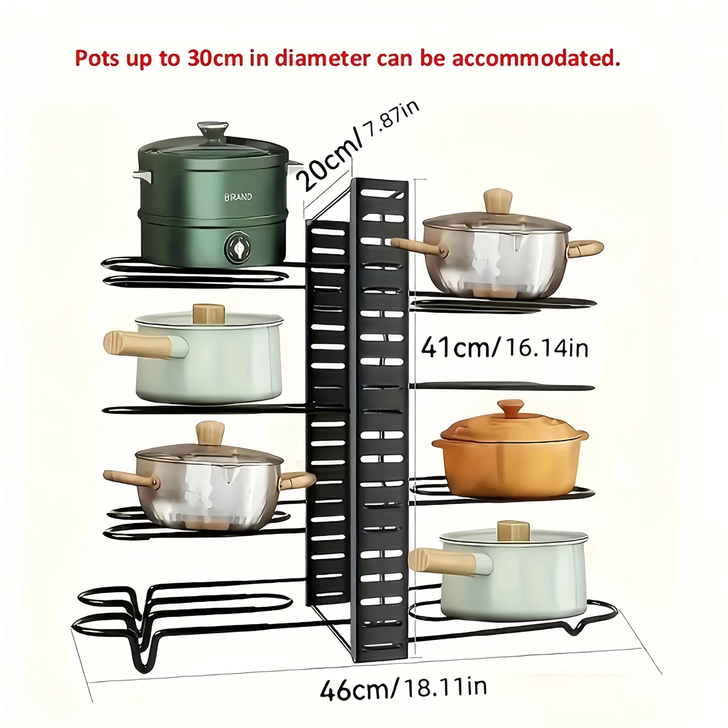 Adjustable Multi-Layer Pot Lid Holder Organizer