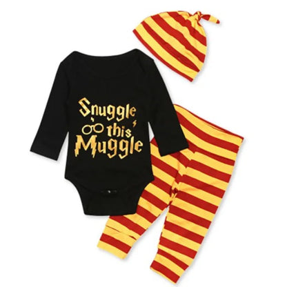 Baby Boy Printed Long Sleeve Hoodie Two-Piece Set