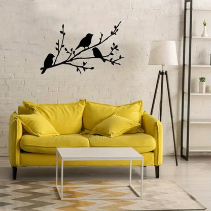 Bird On A Branch Silhouette Metal Wall Art