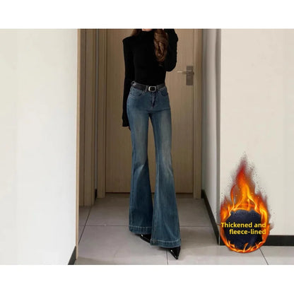 Ausgestellter Damen-Denim – Bell-Bottom-Hose mit weitem Bein