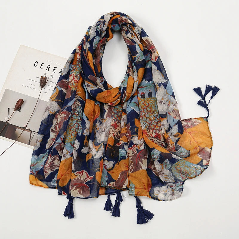 Floral Printed Women's Hijab Scarf