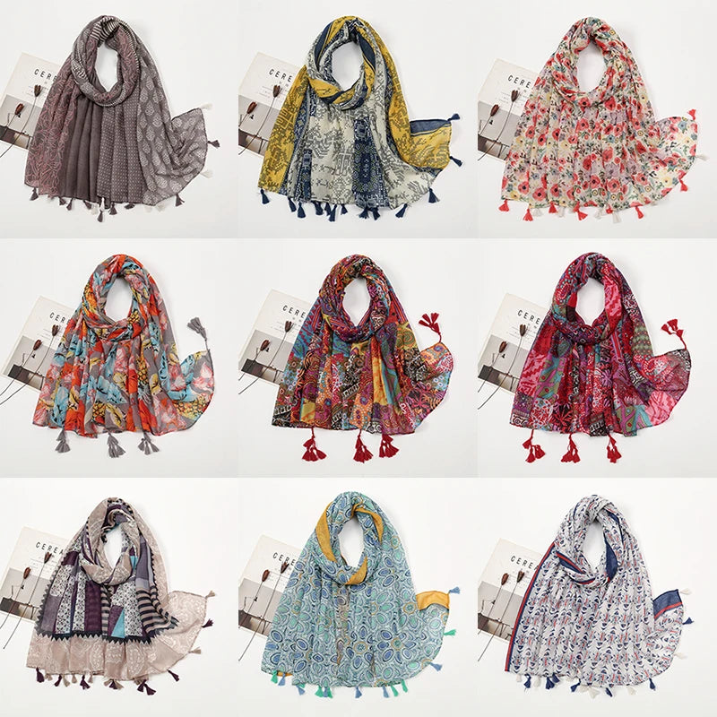 Floral Printed Women's Hijab Scarf